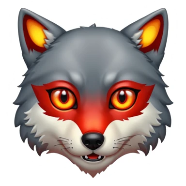 Wolf eyes glowing red only showing the eyes sticker