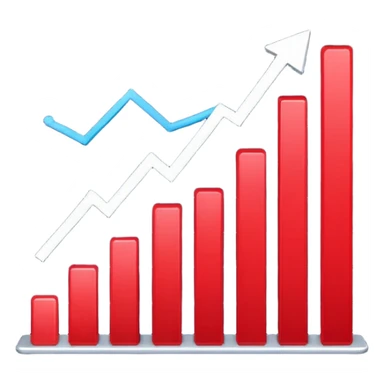 gráfico de ventas color rojo  sticker