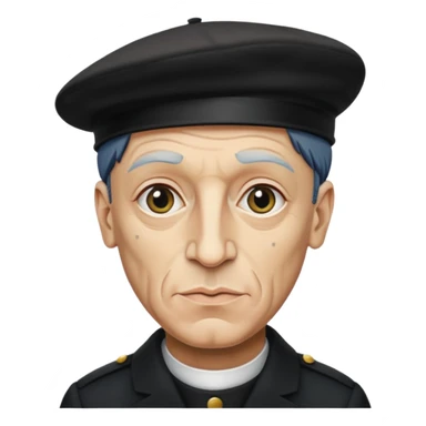 Pablo Picasso wear black berret hat sticker