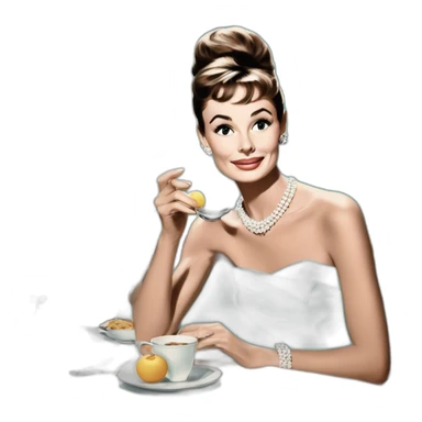 Aubrey Hepburn at breakfast at Tiffany’s sticker