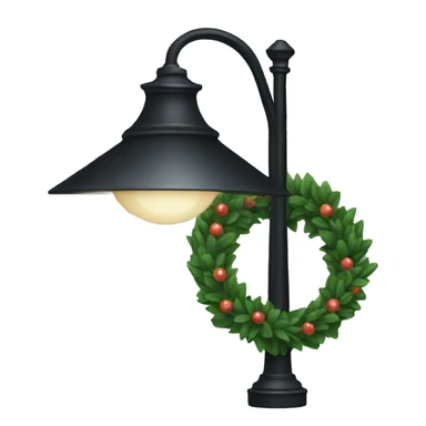Black street lamp with wreath on it sticker