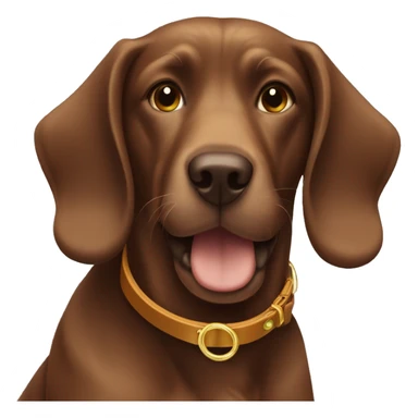 Brown dog collar with golden ring  sticker