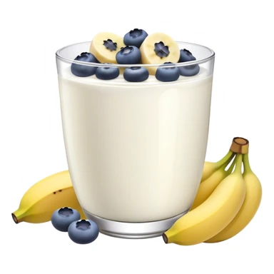 Yogurt with sliced banana and blueberries sticker