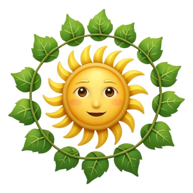 Spiral sun with vine rays sticker