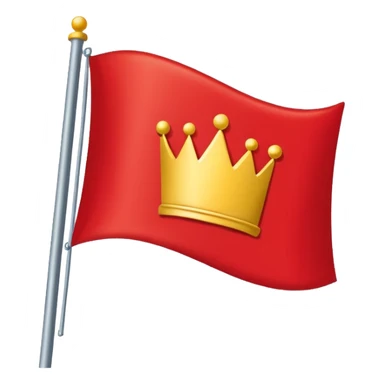 “Plain red waving castle-style flag emoji, flat clean lines, no symbols, no markings.” sticker