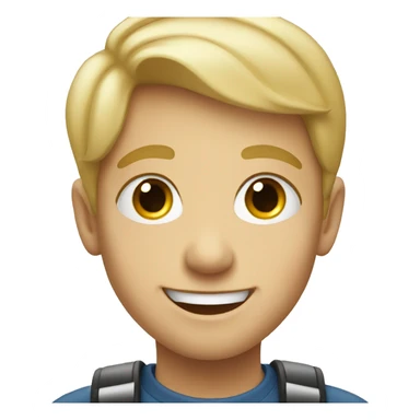 smiling blonde boy portrait sticker