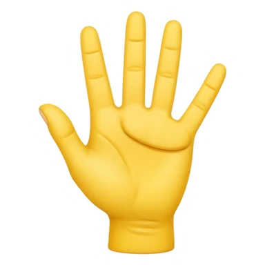 american sign language alphabet A yellow hand with six fingers sticker