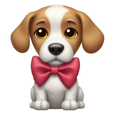 a dog with a bow  sticker