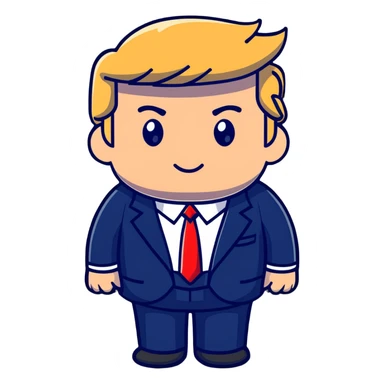 Trump with USA theme sticker