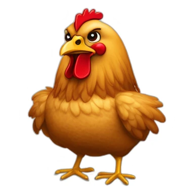 une poule a cote d'un KFC sticker