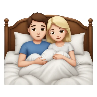 cuddling in bed sticker
