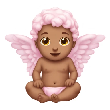 Soft pink cherub baby sticker