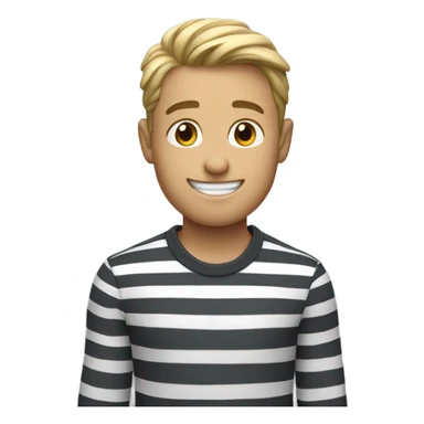smiling solo in striped shirt sticker