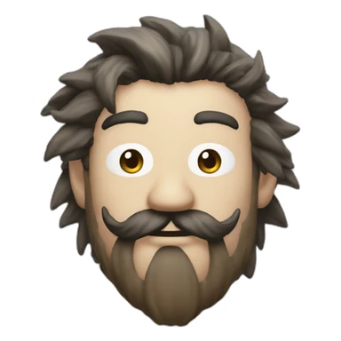 Cloud from Final fantasy 7 with a brown beard sticker