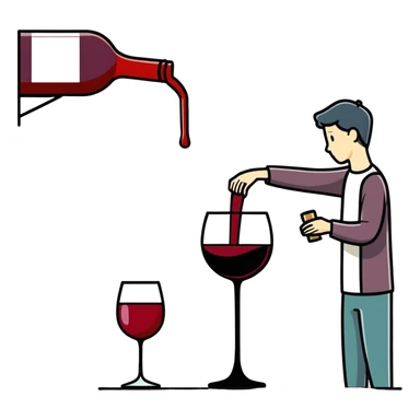 Person pouring pink wine sticker