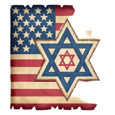 United States flag with a swastika symbol and star of david symbol on the flag sticker