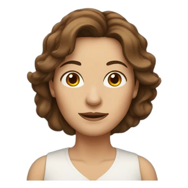 middle age woman with long brown hair sticker