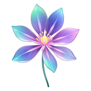 Dark Pastel iridescent transparent bio-luminescent flower sticker