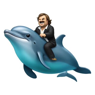 jack black riding a dolphin sticker