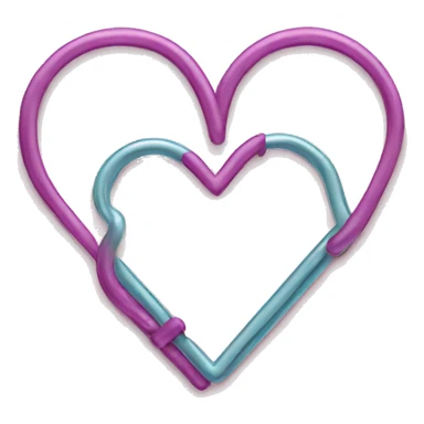 A heart-shaped paper clip sticker