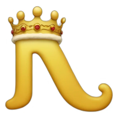 Letter J in crown shape sticker