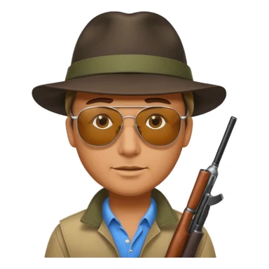 man hunter, simple, clear expression sticker