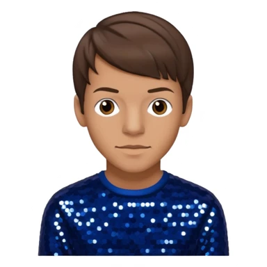 Louis Tomlinson from One Direction with light skin, brown hair, dark blue sequin outfit sticker