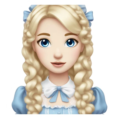 sweet lolita blond hair blue eyes white skin sticker