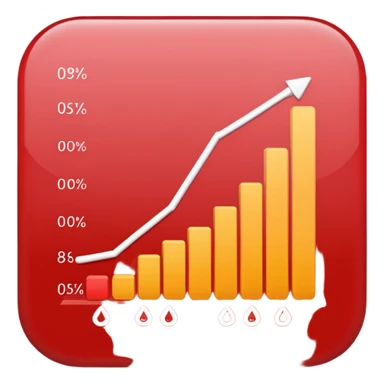 chart going down and green sticker