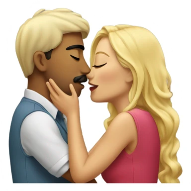 Blonde kissing mexican man sticker