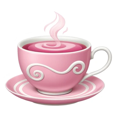 can you make a pink emoji that is aesthetically pleasing, and make it in for of a food or drink, maybe a tea sticker