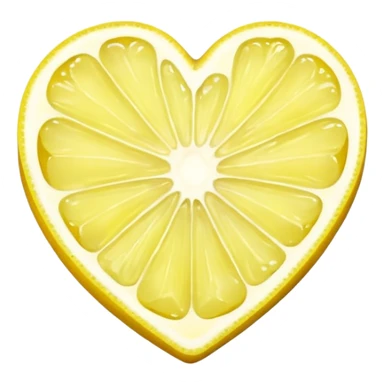 Realistic heart shaped lemon slice sticker