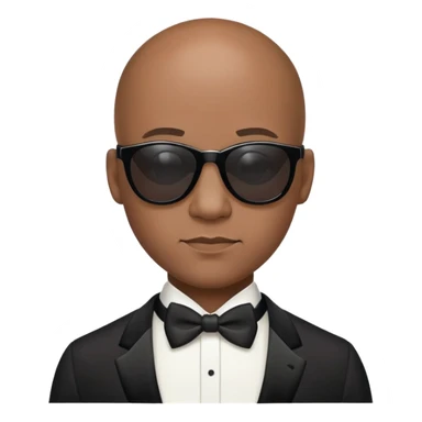 Black bald man with sunglasses in tuxedo  sticker