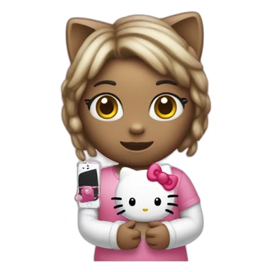 Hello kitty with an iphone sticker