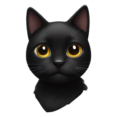 Artistic black cat sticker