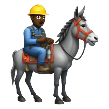 Oilfield worker on donkey sticker