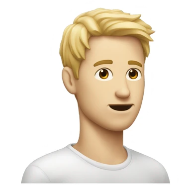 homme blanc qui met un doigt sur sa bouche et une main sur son oreil droite sticker