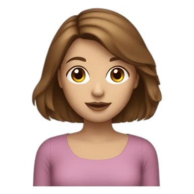 brown-haired girl with bob designer interior sticker