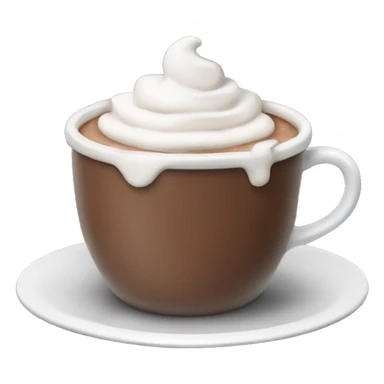 A steaming cup of hot chocolate with whipped cream and marshmallows sticker