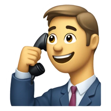 Smiling and dialing sticker