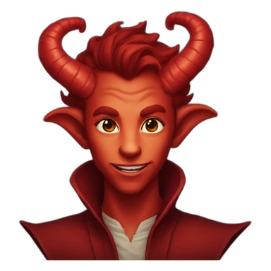 red tiefling face sticker