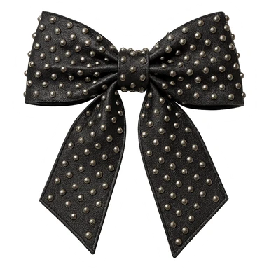 kpop stage bow with metallic studs, edgy and stylish, remove background sticker