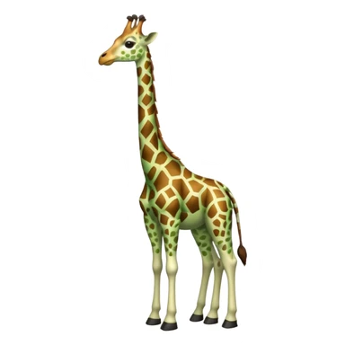 Green Feathered giraffe sticker