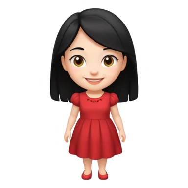 very big head and small body proportion female cartoon sticker