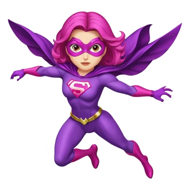 pink violet woman superhero flying sticker