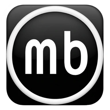 Black Circle with MB written on it sticker