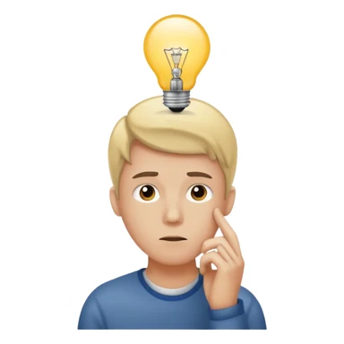 Generate a realistic emoji of someone someone figuring something out being smart about it sticker