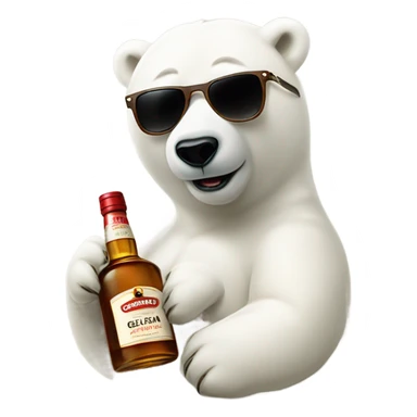 polar bear with sunglasses and Glenrarklas with hat sticker