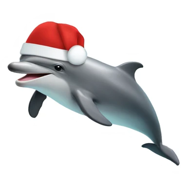 Dolphin swimming in a pool with red hat  sticker