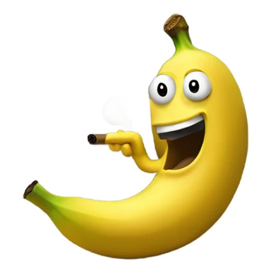 Banana winking smoking a cigar on a sofa sticker